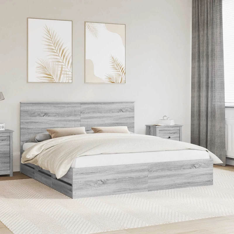Sängyn runko Harmaa Sonoma 6FT Super King Size Insinööripuuta