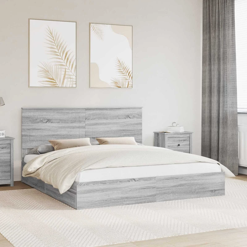Säilytyssänky Harmaa Sonoma 6FT Super King Size Tekninen puu