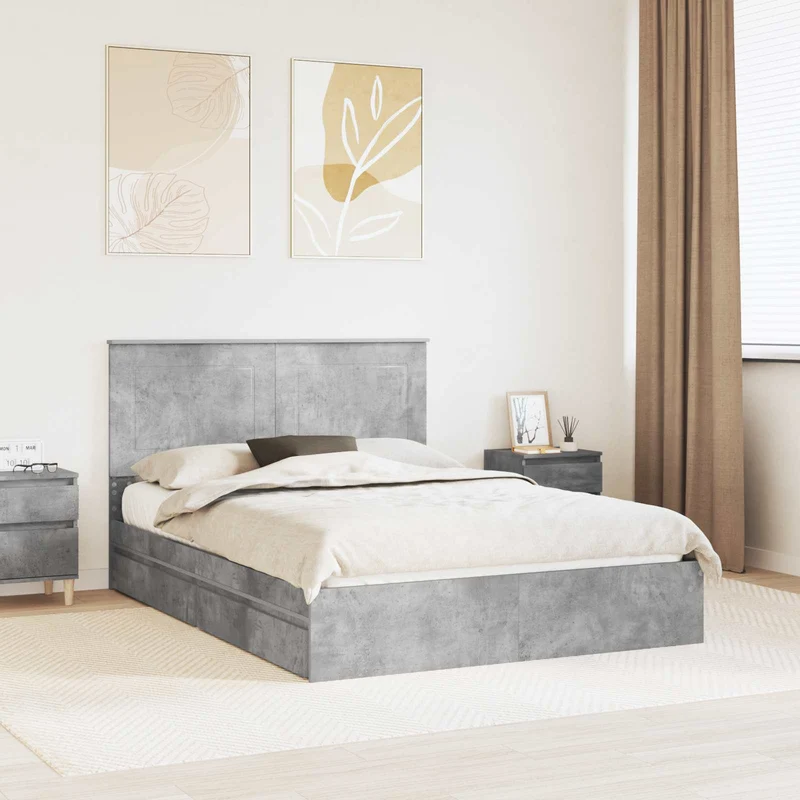 Säilytyssänky Betoni Harmaa 5FT King Size Tekninen puu