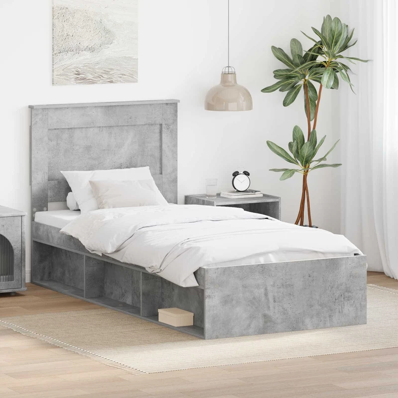 Sängyn runko Betonin harmaa 3FT Single Massiivinen mänty