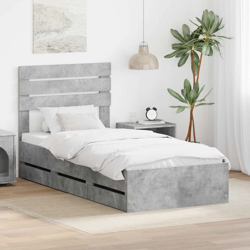 Sängyn runko Betoni Harmaa 2FT6 Small Single Insinööripuuta