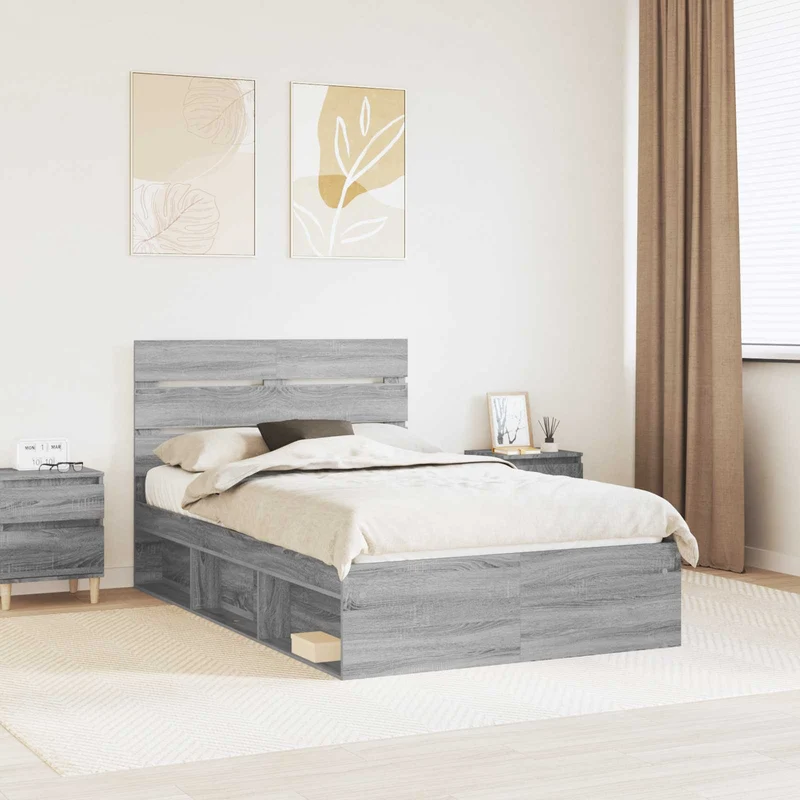 Sängyn runko Harmaa Sonoma 4FT6 Double Massiivinen mänty