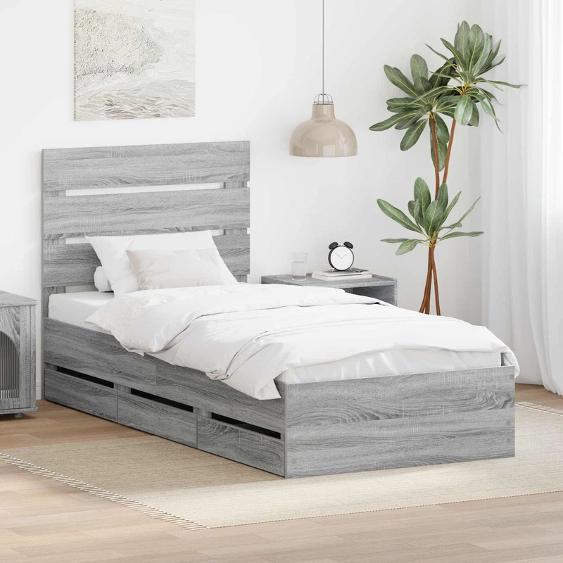 Sängyn runko Harmaa Sonoma 2FT6 Small Single Insinööripuuta