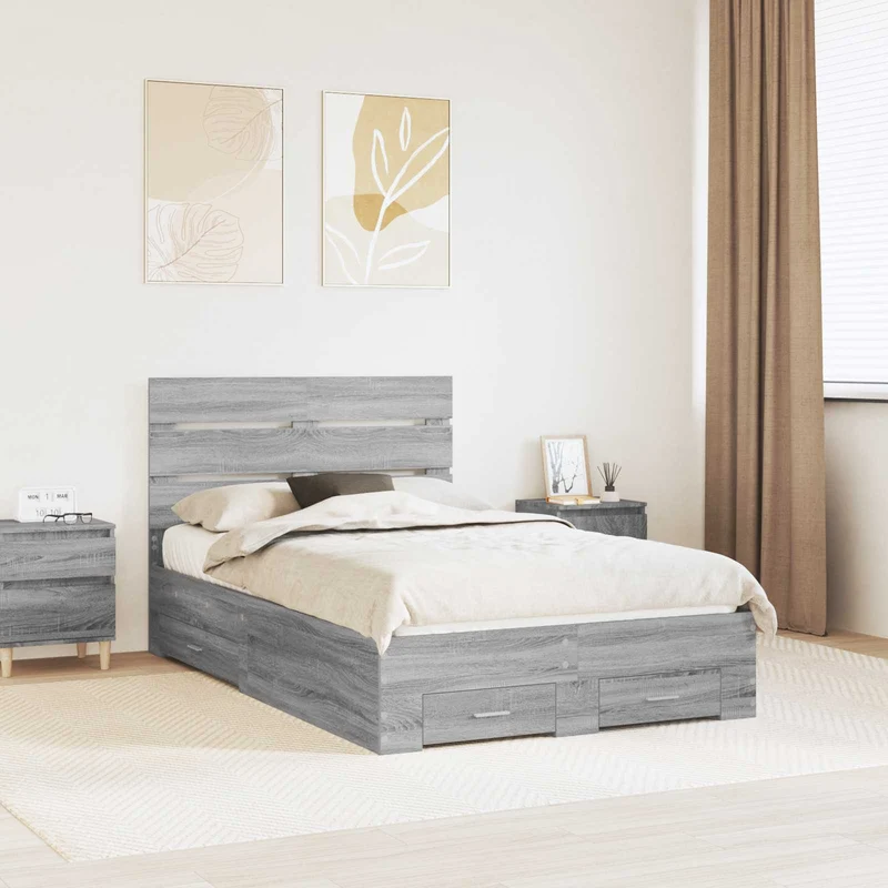 Sängyn runko Harmaa Sonoma 4FT Small Double Tekninen puu