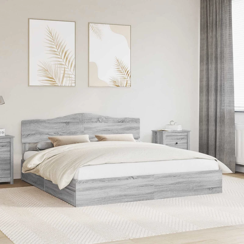 Säilytyssänky Harmaa Sonoma 6FT Super King Size Tekninen puu
