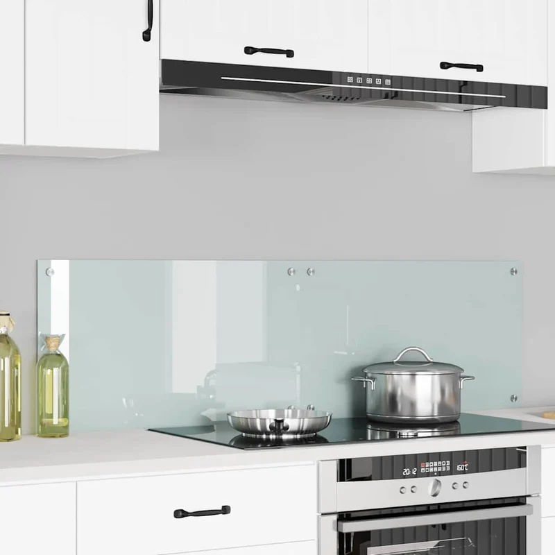 Keukenachterwand 2 stuks gehard glas 70x40 cm wit