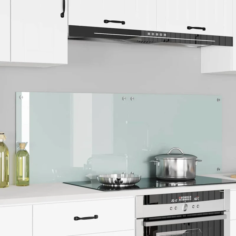 Keukenachterwand 2 stuks 70x50 cm gehard glas wit