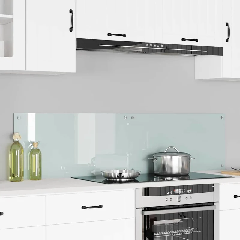 Keuken achterwand 2 stuks 80x40 cm gehard glas wit