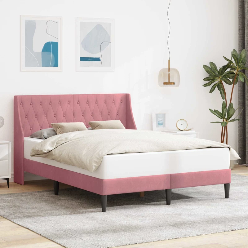 Bedframe 120x200 cm roze fluweel