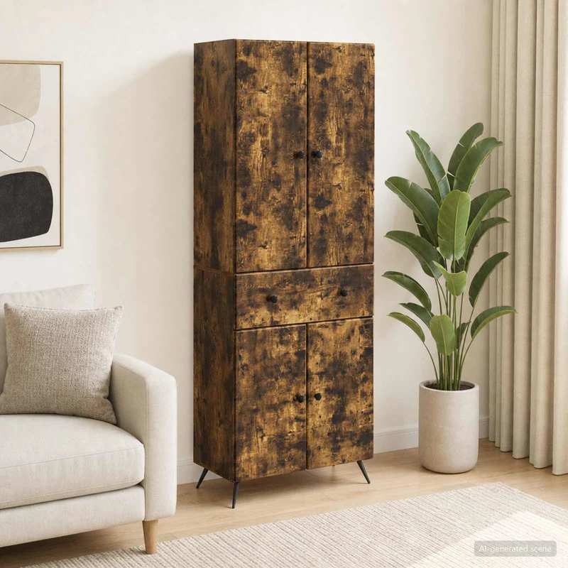 Kaappisarja 2 kpl Savutammi 66 x 34.5 x 90 cm Tekninen puu