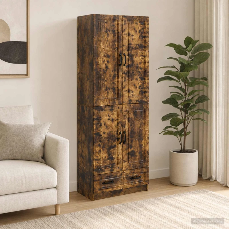 Kaappisarja 2 kpl Savutammi 66 x 34,5 x 92 cm Tekninen puu