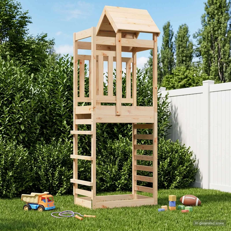 Leikkitorni Ruskea 52,5 x 85 x 238 cm Massiivinen mänty