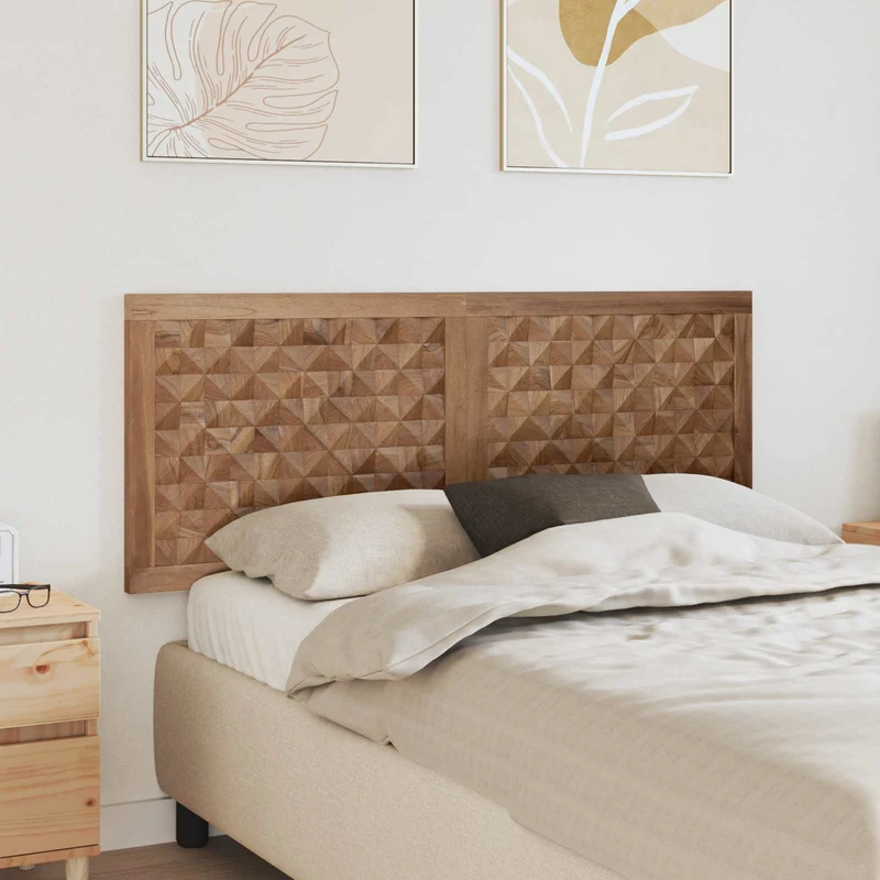 Hoofdbord massief teakhout 140 cm naturel
