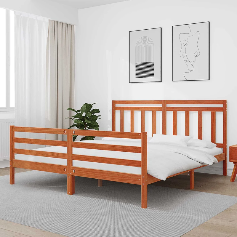 Sängyn runko päätyllä Vaha ruskea 6FT Super King Size