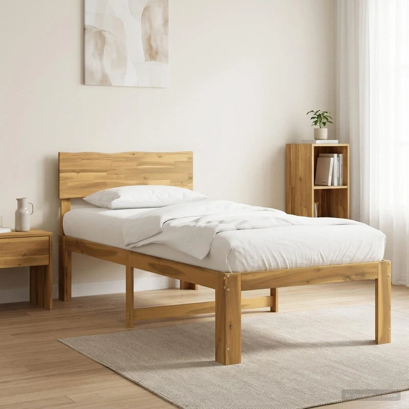 Yksittäinen sänky päätykehikolla ROSTOCK valkoinen 80 x 200 cm