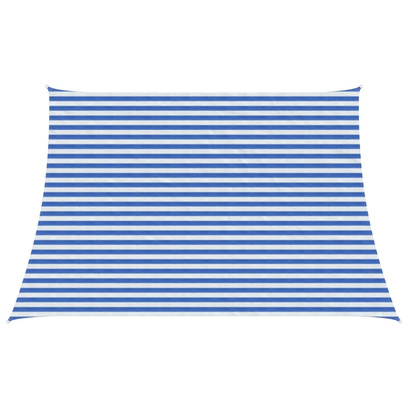Zonnescherm zeil 4x3 m blauw wit HDPE