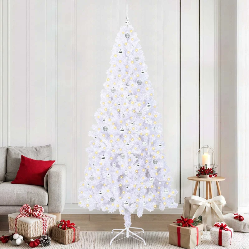 Kunstkerstboom 240 cm wit met 300 LED