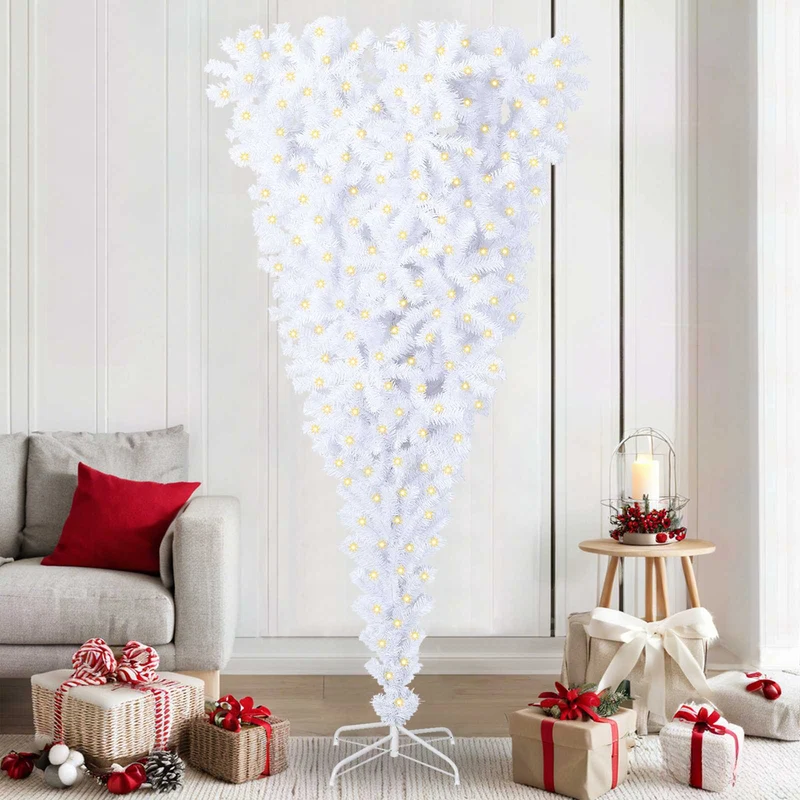 Kunstkerstboom 210 cm wit met 300 LED
