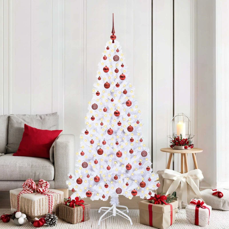 Kunstkerstboom 180 cm wit met 300 LED