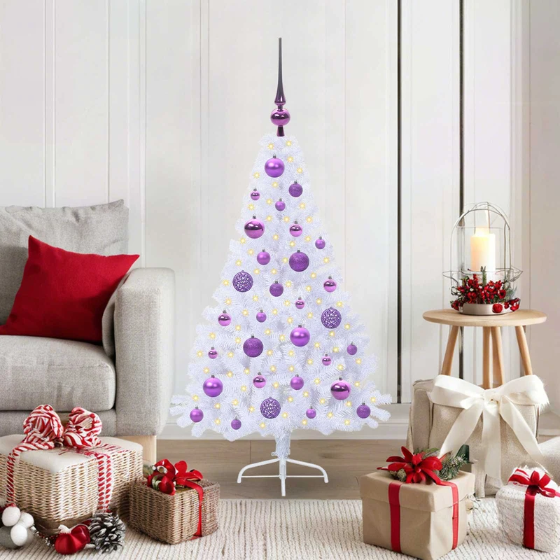 Kunstkerstboom 120 cm wit met 150 LED