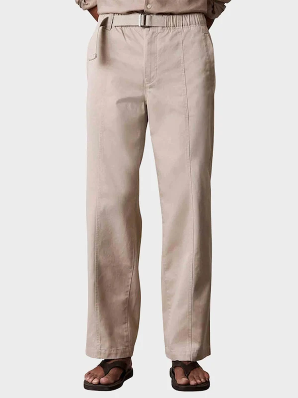 Calvin Klein Jeans - Men's Baggy Heavy Cotton Twill Pant Beige / 32