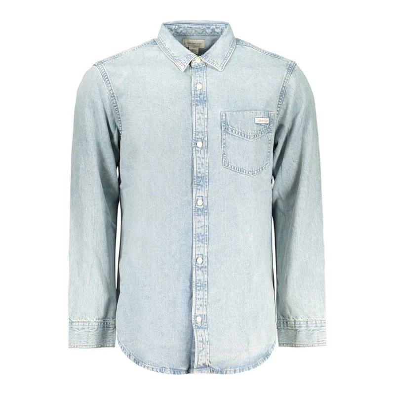 Calvin Klein Azzurro Cotton Mens Shirt S