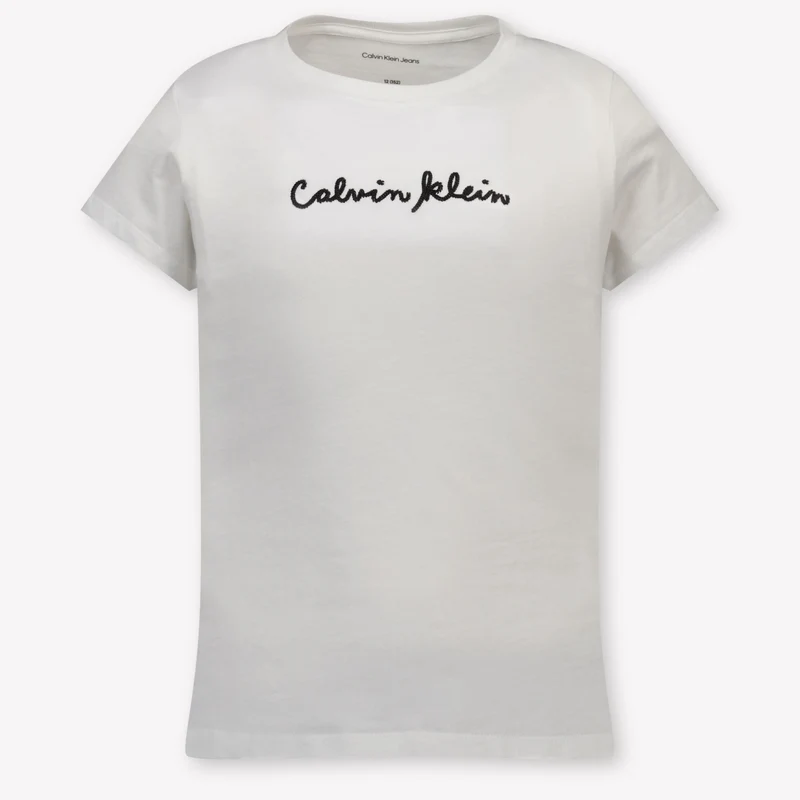 Calvin Klein Kinder Meisjes T-Shirt In Wit 10 Jaar