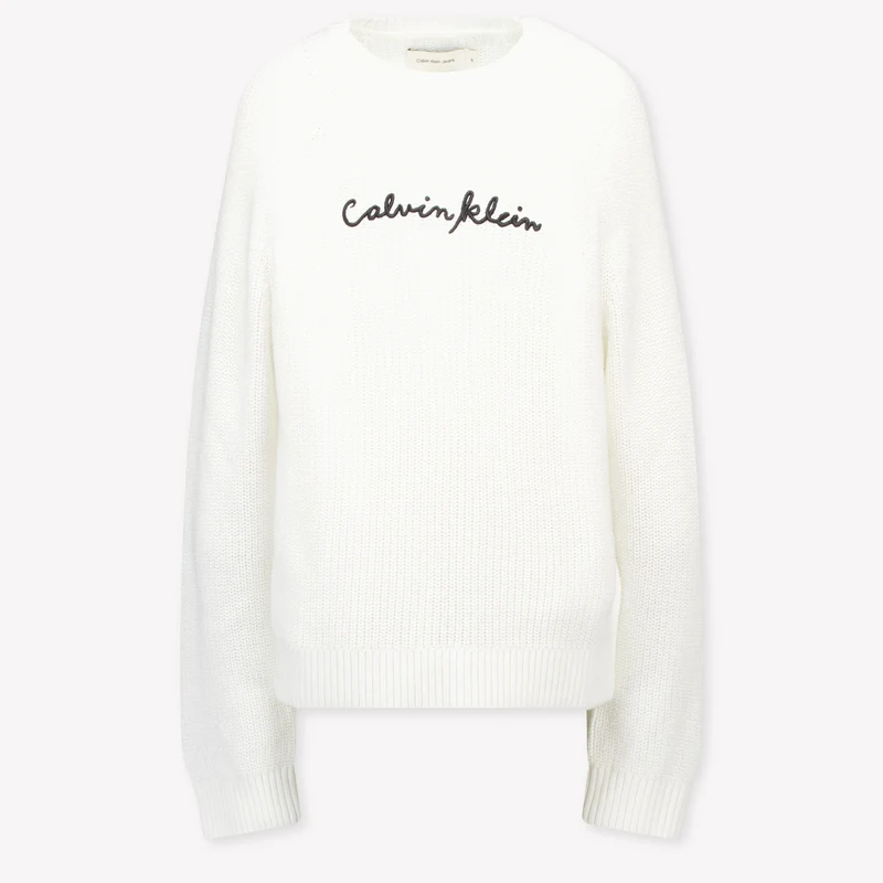 Calvin Klein Kinder Meisjes Trui In Wit 6 Jaar