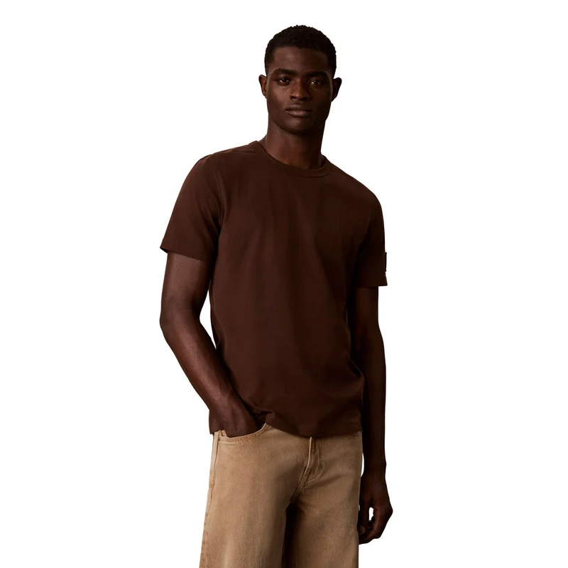 T-Shirt Uomo Calvin Klein Classic Jersey Badge Marrone L