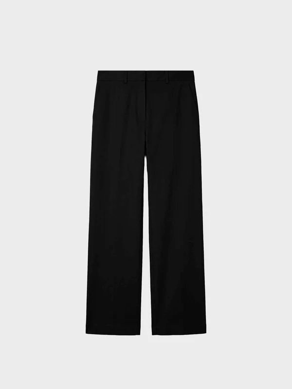 Calvin Klein Jeans - Women's Stretch Chino Wide Leg Pant Black / 6