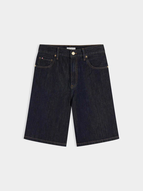 Tommy Hilfiger - Women's High Rise Straight Denim Bermuda Shorts Dark Denim / 29