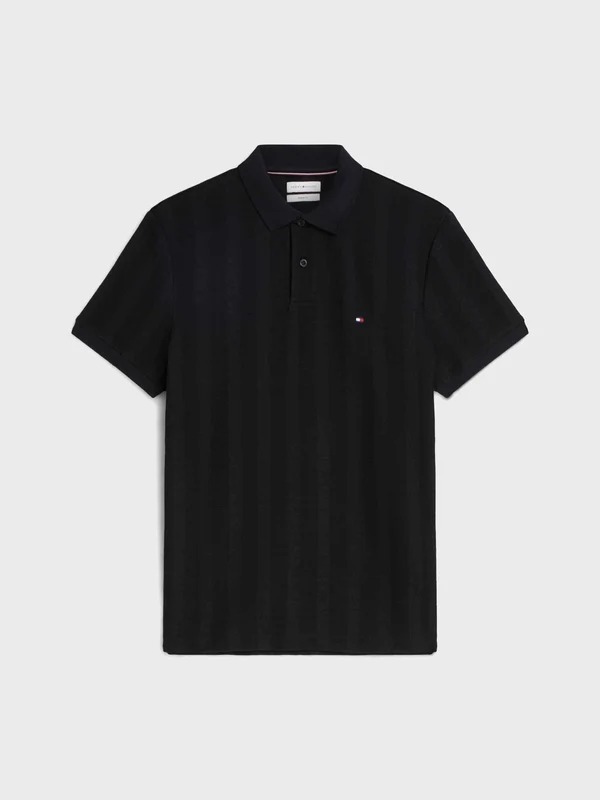 Tommy Hilfiger - Men's Regular Fit Tonal Stripe Polo Shirt Black 1 / S