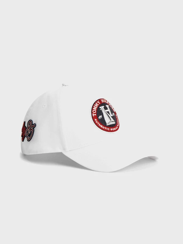 Tommy Hilfiger - Men's Logo Patch Six-Panel Baseball Cap White 1 / osz