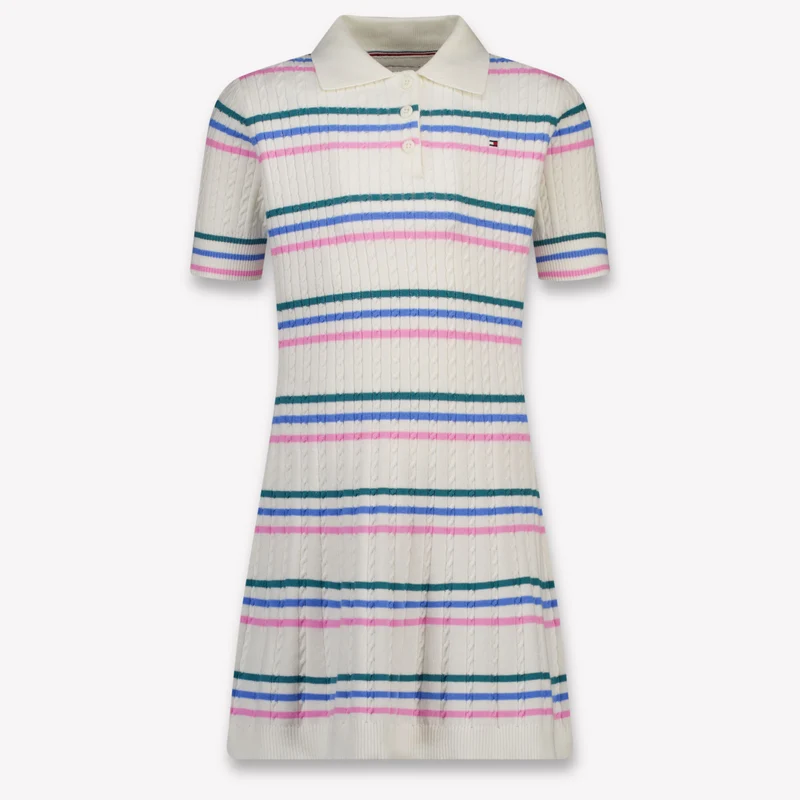 Tommy Hilfiger Kinder Meisjes Jurk In Off White 6 Jaar