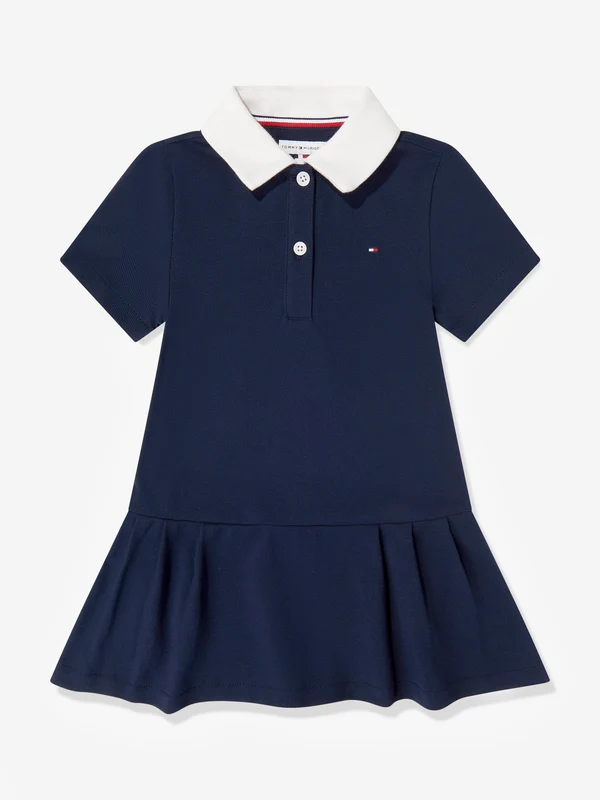 Tommy Hilfiger Girls Pleated Polo Dress in Navy Navy / 8 Yrs