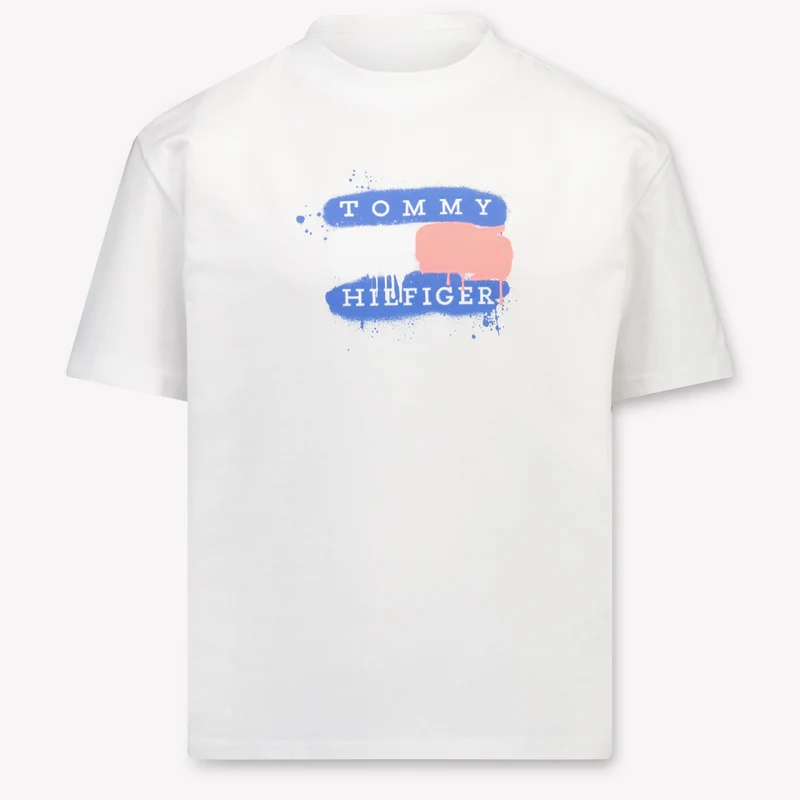 Tommy Hilfiger Kinder Jongens T-Shirt In Wit 6 Jaar