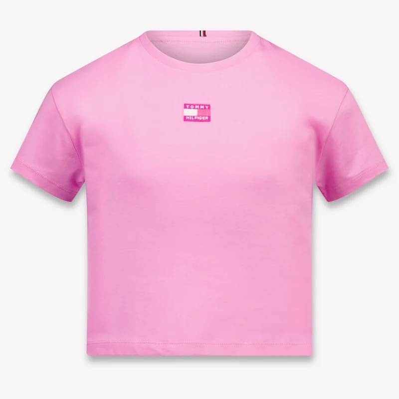 Tommy Hilfiger Kinder Meisjes T-Shirt In Fuchsia 4 Jaar