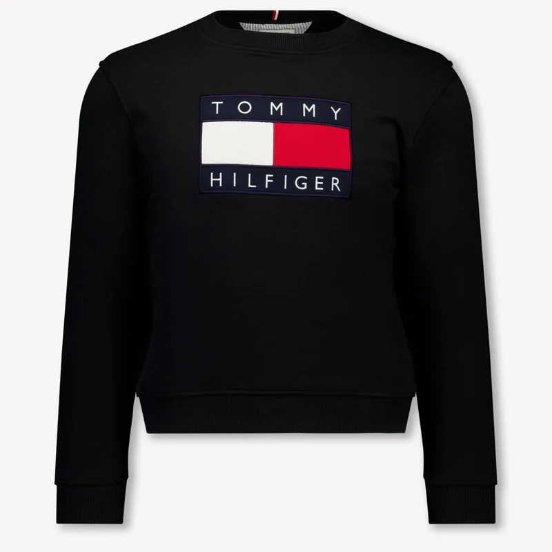 Tommy Hilfiger Kinder Unisex Trui In Zwart 16 Jaar