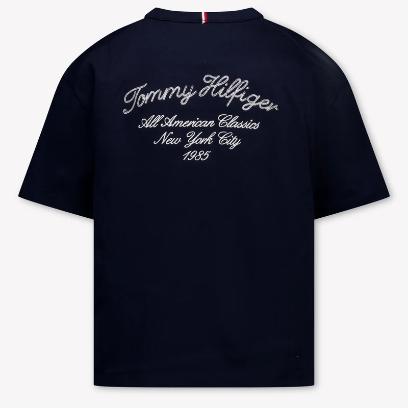 Tommy Hilfiger Kinder Jongens T-Shirt In Navy 8 Jaar