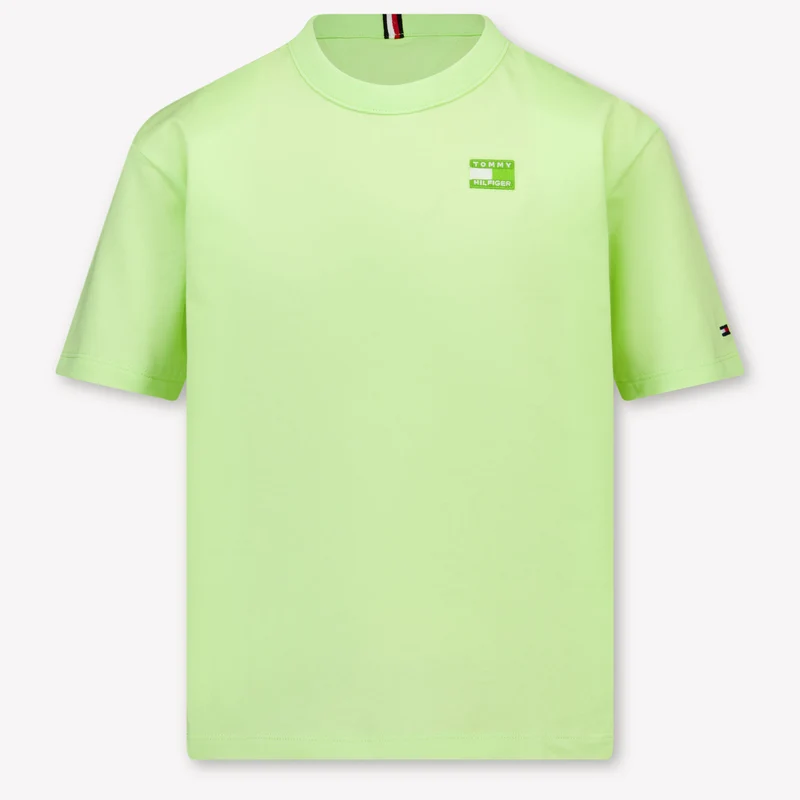 Tommy Hilfiger Kinder Jongens T-Shirt In Lime 12 Jaar