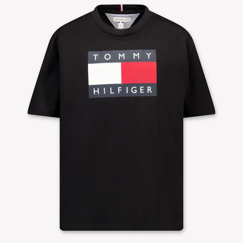 Tommy Hilfiger Kinder Jongens T-Shirt In Zwart 5 Jaar