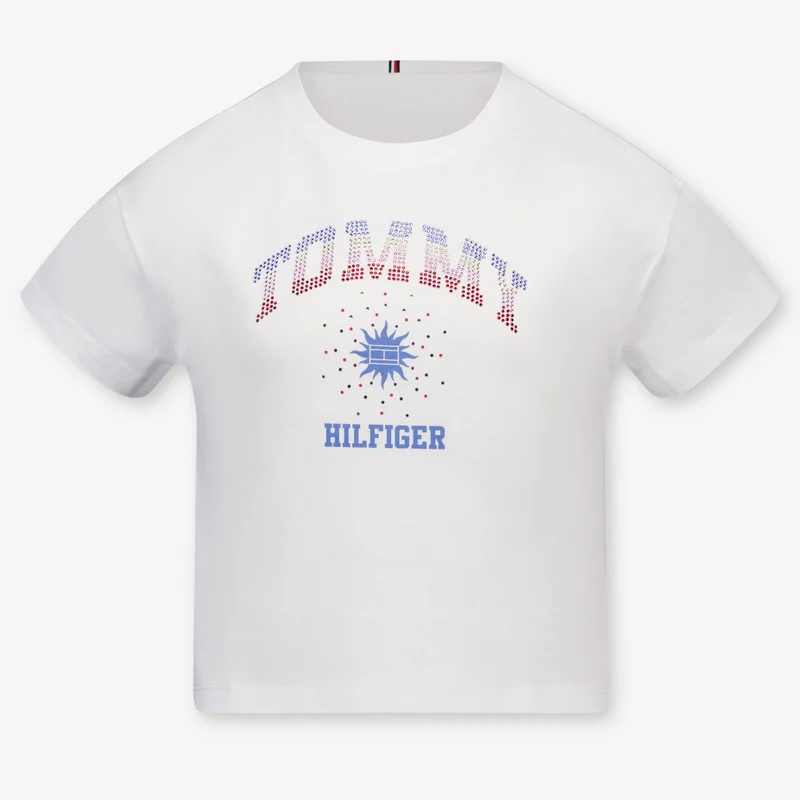 Tommy Hilfiger Kinder Meisjes T-Shirt In Wit 14 Jaar