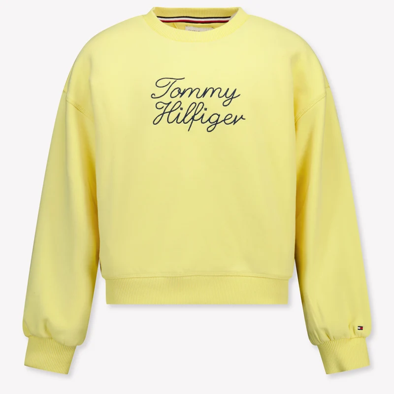 Tommy Hilfiger Kinder Meisjes Trui In Geel 16 Jaar