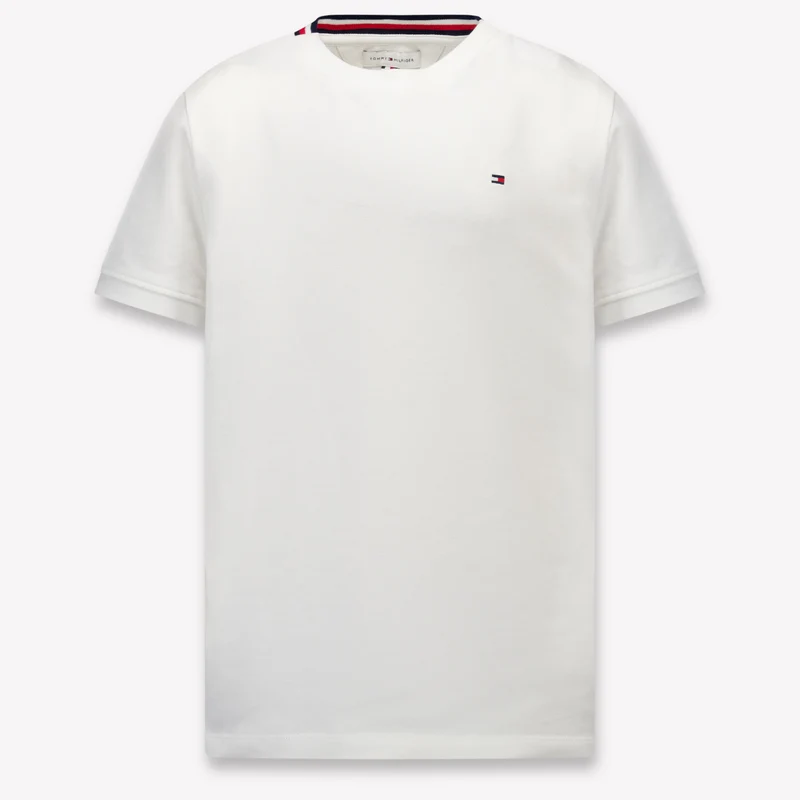 Tommy Hilfiger Kinder Jongens T-Shirt In Wit 10 Jaar