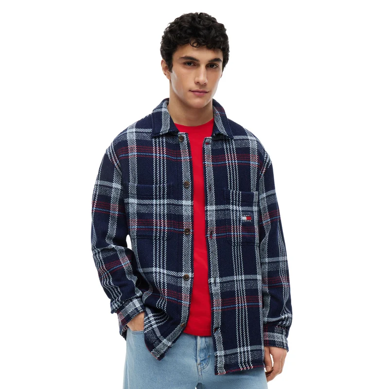 Camicia Uomo Tommy Jeans Check Blu S