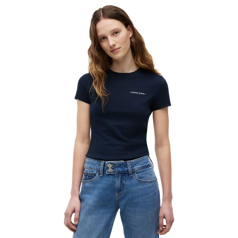 T-Shirt Donna Tommy Jeans Slim Fit Blu M