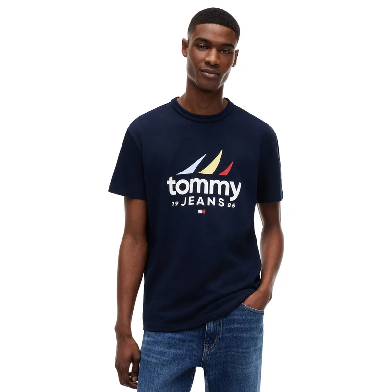 T-Shirt Uomo Tommy Jeans Regular Sailing Blu M