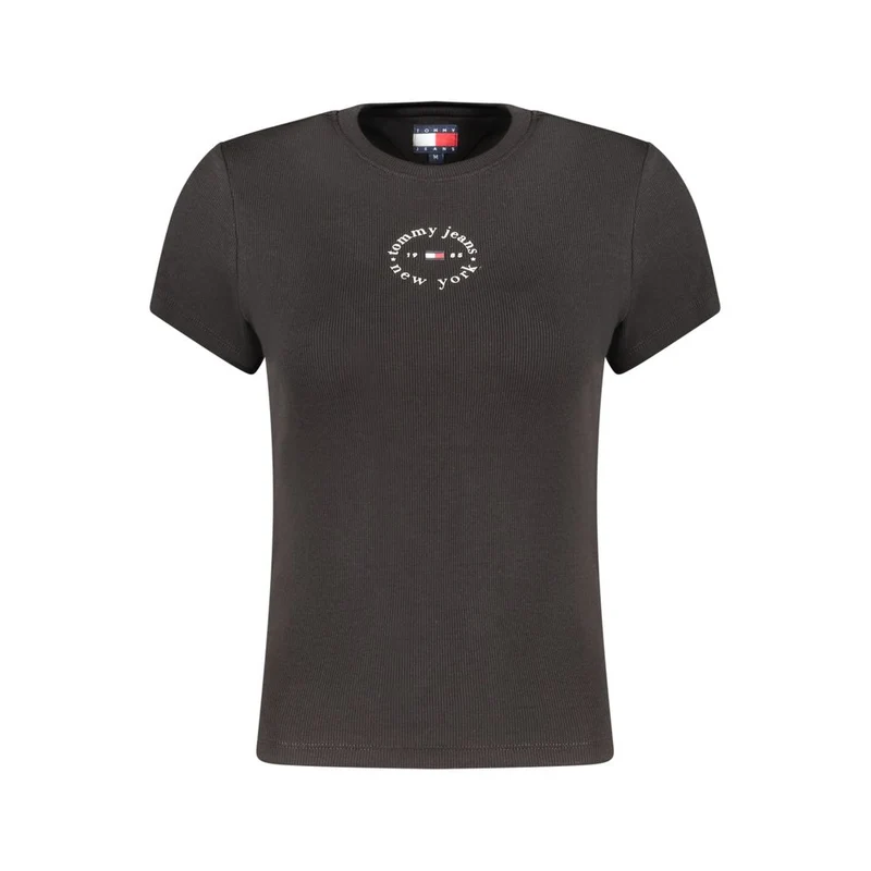 Tommy Hilfiger Black Cotton Women's T-Shirt L