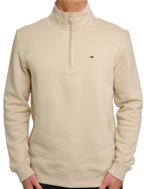 Tommy Jeans 1/4 Zip Neck Sweat Sand XL