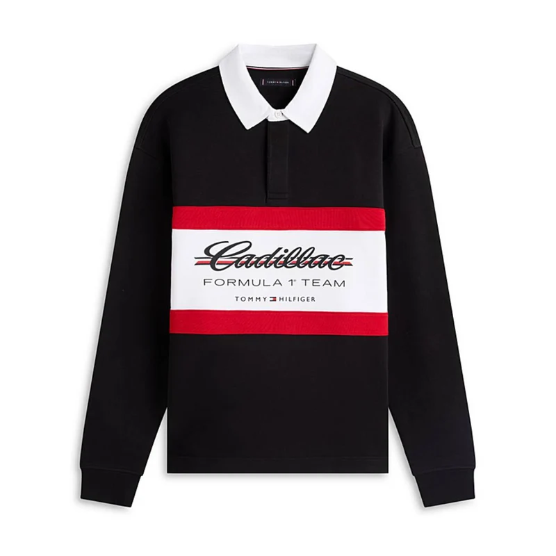 + Cadilac F1 Team Panelled Rugby Shirt 'Black' S